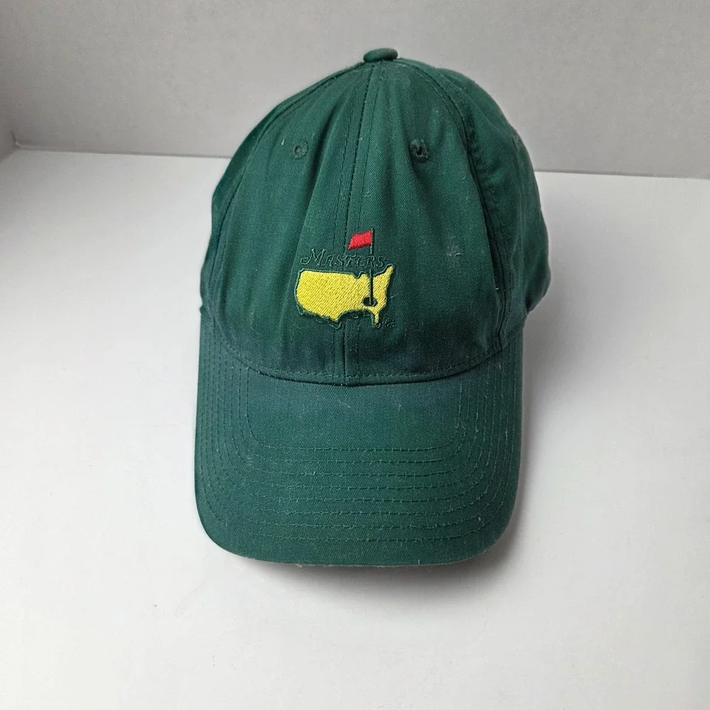 Masters American Needle Hat Cap Leather Strap Back Green Flag Tour Augusta Golf